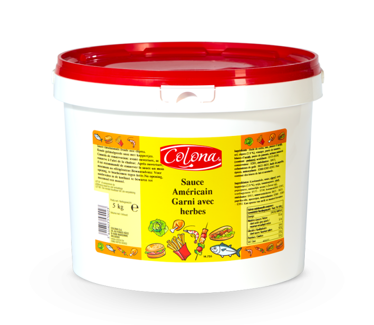Sauce Américaine garni avec herbes Colona